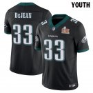 Youth Eagles #33 Cooper DeJean Black Super Bowl LIX Stitched Jersey