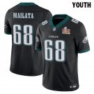 Youth Eagles #68 Jordan Mailata Black Super Bowl LIX Stitched Jersey