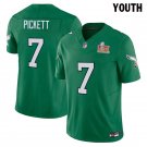 Youth Eagles #7 Kenny Pickett Kelly Green Super Bowl LIX Stitched Jersey