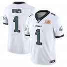 Men's Eagles #1 Jalen Hurts White Super Bowl LIX Stitched Jersey