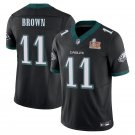 Men's Eagles #11 A.J. Brown Black Super Bowl LIX Stitched Jersey