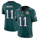 Men's Eagles #11 A.J. Brown Green Super Bowl LIX Stitched Jersey