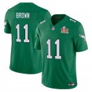 Men's Eagles #11 A.J. Brown Kelly Green Super Bowl LIX Stitched Jersey