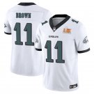 Men's Eagles #11 A.J. Brown White Super Bowl LIX Stitched Jersey