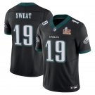 Men's Eagles #19 Josh Sweat Black Super Bowl LIX Stitched Jersey