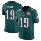 Men's Eagles #19 Josh Sweat Green Super Bowl LIX Stitched Jersey