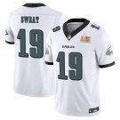 Men's Eagles #19 Josh Sweat White Super Bowl LIX Stitched Jersey