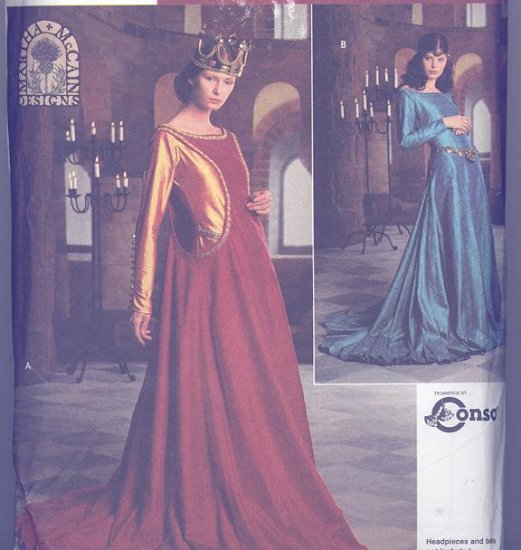 Simplicity Costume Pattern 8725 Martha McCain Medieval Dress Sizes 16-20