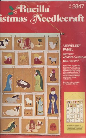 Bucilla Nativity ADVENT CALENDAR Kit 2847 Jeweled Beaded Felt Kit