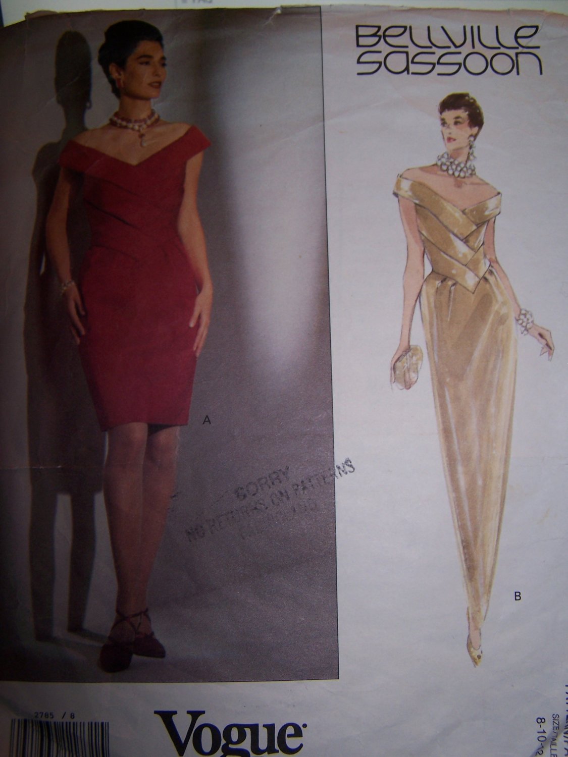 Bellville Sassoon Sleeveless Dress Vogue Sewing Pattern 2785