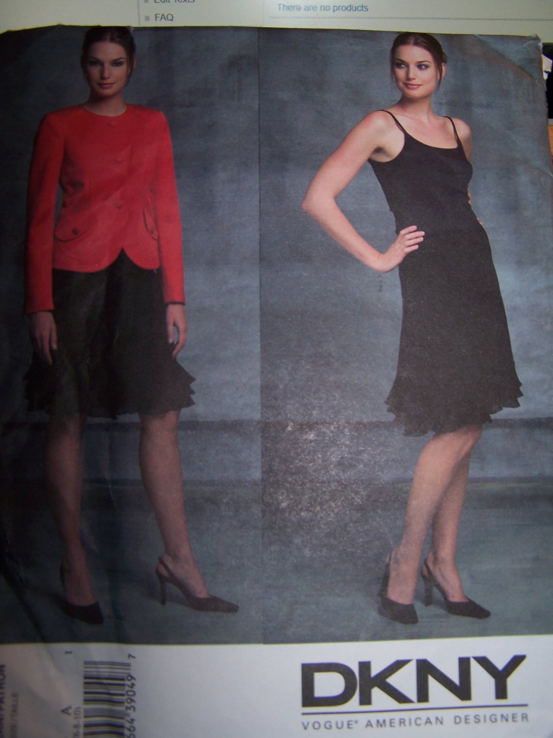 Vogue Sewing Pattern 2844 DKNY Jacket, Skirt Sizes 18-22