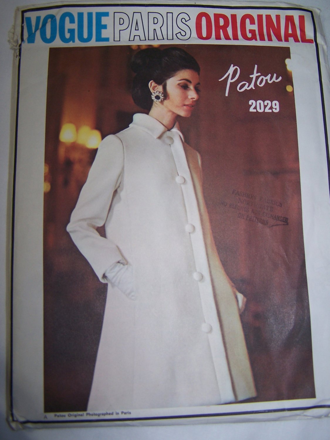 1960's Vintage Vogue Paris Original Sewing Pattern 2029 Patou Dress & Jacket