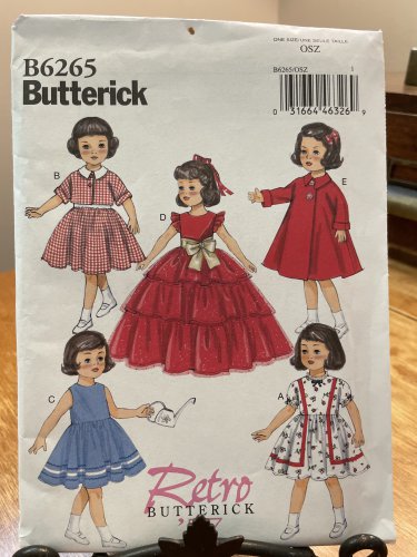 18" Doll Clothing Wardrobe Sewing Pattern Butterick B6265 Retro Butterick 57