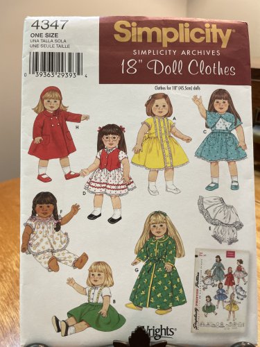 18" Doll Clothes Wardrobe Sewing Pattern Simplicity 4347 Simplicity Archives