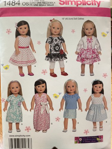 18" Doll Clothes Wardrobe Sewing Pattern Simplicity 1484