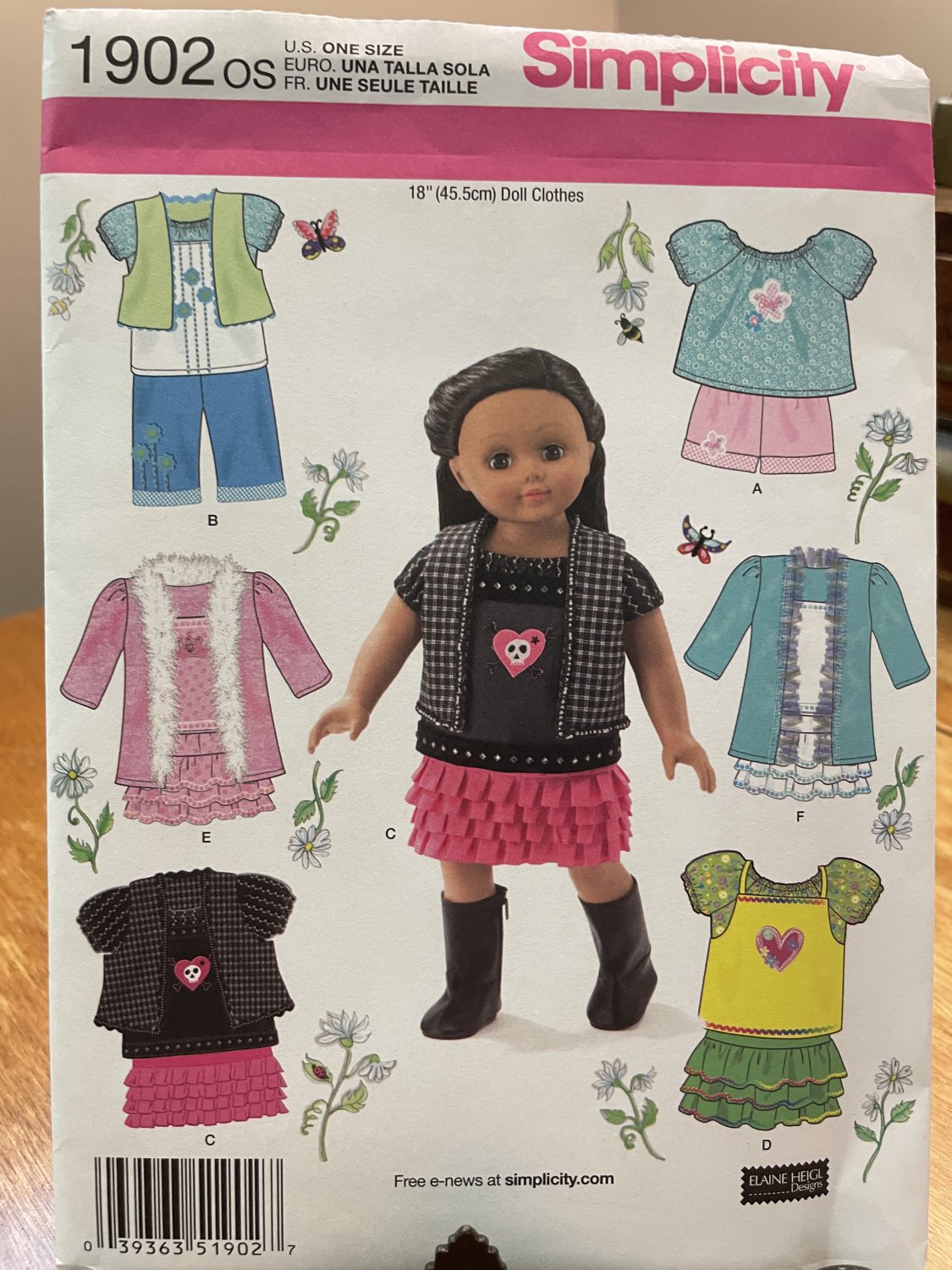 18" Doll Clothes Wardrobe Sewing Pattern Simplicity 1902