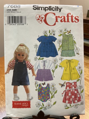 18" Doll Clothes Wardrobe Sewing Pattern Simplicity 7688