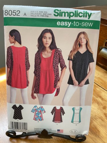 Simplicity Sewing Pattern Women's Top Sizes xxs-xxl Simplicity 8052