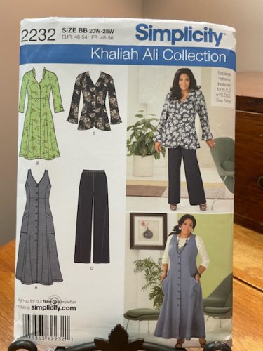 Simplicity Sewing Pattern Women's Plus Dress, Jacket, Pants Sizes 20-28 Simplicity 2232