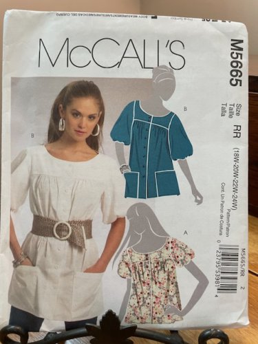 McCall's Sewing Pattern Women's Plus Tops Sizes 18-24 McCall's 5665