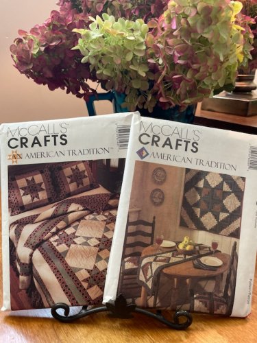 Bundle of 2 Sewing Patterns Quilt, Table Runner, Tote, Apron, Pillow McCall's 8143, 8209