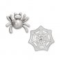 Sterling Silver Spider and Web Stud Earrings Mismatched Pair