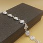 9" Sterling Silver Plated Big Flowers Bracelet with Extender