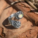 Oval Ethiopian Opal Sterling Silver Ring Adjustable Ring Sizes 5-9 Gift