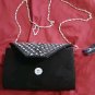 Kendall & James Bling Front Black Formal Velvet Shoulder Bag
