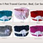 Luxury Soft 3-in-1 Reversible Solid Color Pet Travel Carrier, Bed & Car Seat