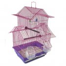 House Style 18" Wire Bird Cage for Small to Medium Birds - Pink, blue, white House Style 18" Wire Bird Cage for Small to Medium Birds - Pink, blue, white