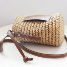 New Style Round Straw Tote Raffia Round Barrel Straw Woven Crossbody Bag Handbags