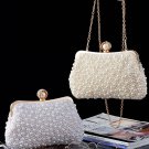 Women Pearl Clutch Bags Crystal Handmade Beaded Evening Bag