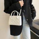 Elegant Women Lattice Embossing Crossbody Solid Color Soft PU Leather Travel Bag