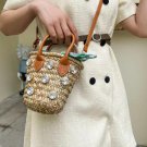 Bucket Beach Messenger Bag Diamond Women's Straw Shoulder Bag