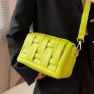 Woven women's shoulder bag green women's bag