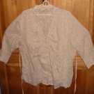 FADED GLORY WOMANS PLUS SIZE PLEATED SEMI SHEER 3X 3/4 SLEEVES BLOUSE CREAM