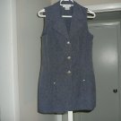 Womans Size 12 Long Blue Stripe Vest