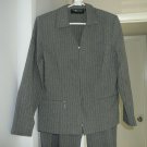Womans SAG HARBOR Gray Pin Stripe 2Pc Suit Size 12 Jacket and Pants Suit
