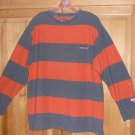 Mens Chaps Ralph Lauren XLarge Orange & Gray Stripe Long Sleeve Sport Shirt
