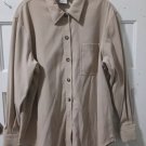 Talbots Womans Small Beige Long Sleeve Plush Button Up Shirt