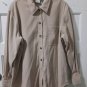 Talbots Womans Small Beige Long Sleeve Plush Button Up Shirt