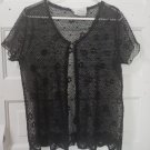 Giorgio Fiorlini Womans Black Floral Sheer Cover Top Medium