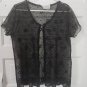 Giorgio Fiorlini Womans Black Floral Sheer Cover Top Medium