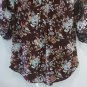 J is for Justify Womans Medium Floral Blouse 3/4 Adjustable Sleeves