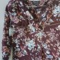 J is for Justify Womans Medium Floral Blouse 3/4 Adjustable Sleeves