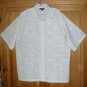 Mens XLarge City Impact Ivory Stitch Design Button Short Sleeve Shirt