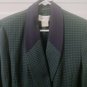 Casual Corner Womans Blazer Checkered Blue & Green Suit Jacket Size 12