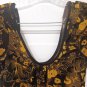 Womans Medium Brown & Yellow Floral Summer Top with Tie Back Neck by Sixteen