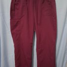 ScrubStar Womans Size Medium Burgundy Drawstring Scrub Pants 3 Pockets